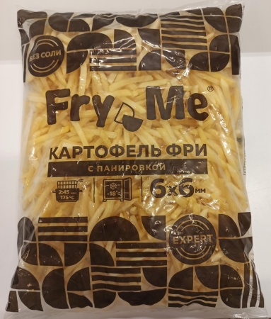 Картофель фри с панировкой Fry Me 6х6 мм 2,5 кг*5